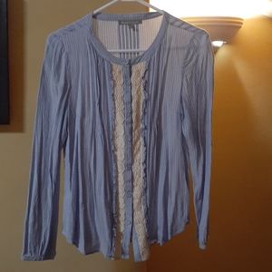 Ladies soft long sleeve button up